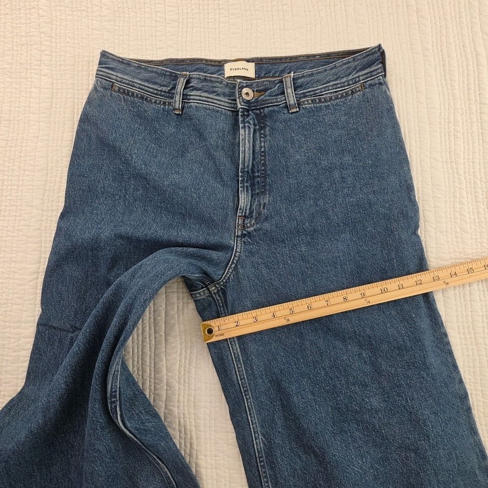 Everlane The Mariner Jean Med Blue Wash Denim Jeans Size 31R Cropped High Rise - Picture 14 of 16